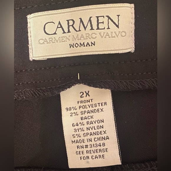 CARMEN MARC VALVO Leggings Jaquard Lace Black Size 2X - Picture 5 of 6